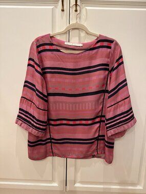 Marie Oliver oversized viscose short-sleeved blouse